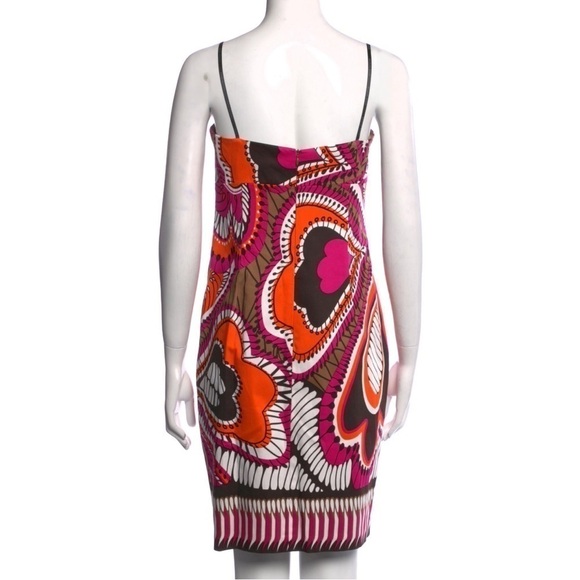 DAVID Meister printed mini slip dress pink size 8 EUC - Picture 3 of 12